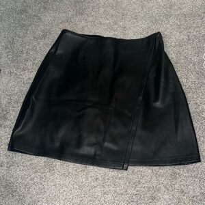 Hollister Black Faux Leather Skirt